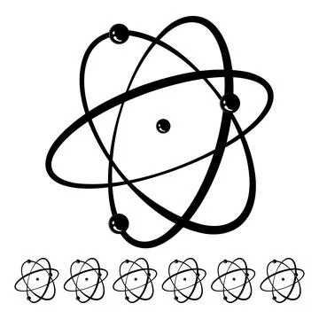 Scientific atom orbit cartoon vector graphic Stock Illustration