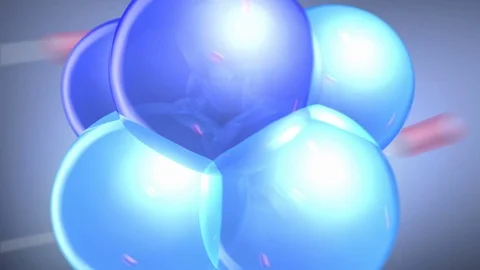 Scientific background. Atom model with alpha channel Stock Footage 78864554