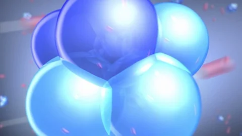 Scientific background. Atom model with alpha channel Stock Footage 78865112