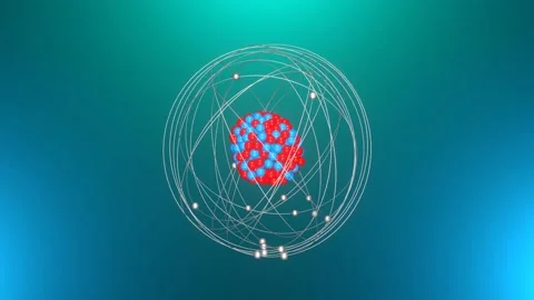 Scientific background.  Atom. View under a microscope. Stock Footage 228321292