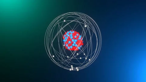 Scientific background.  Atom. View under a microscope. Stock Footage 228321296