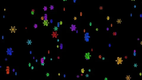 Scientific background. neutrons in an atom.quantum swirls. the camera flies Stock Footage 85327152