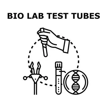 Scientific biology lab testing process with dna research Stock-Illustration