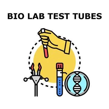 Scientific biology lab testing process with dna research Stock Illustration