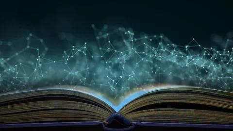 Scientific book. Clever book with the secrets of the creation of the world. A Stock Footage 114867589