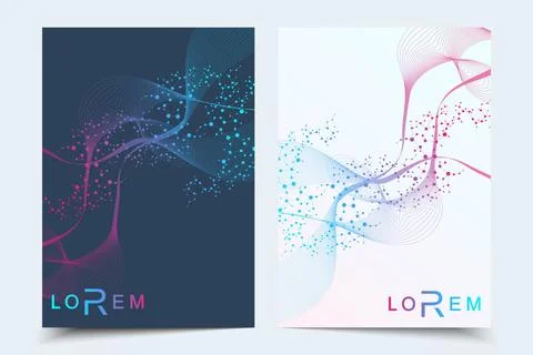 Scientific brochure design template. Vector flyer layout, Molecular structure Stock-Illustration