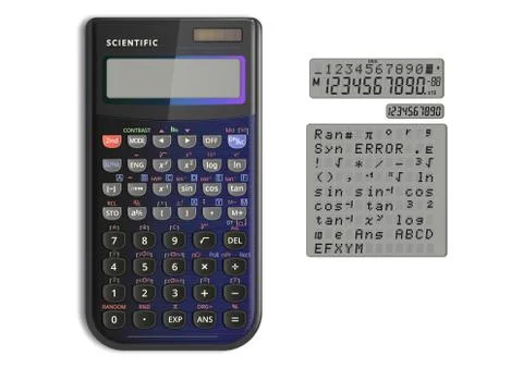 Scientific calculator with solar cell Illustrazione stock