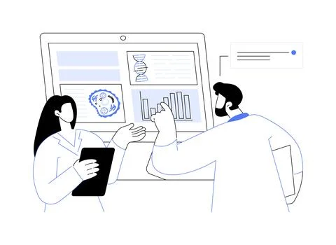 Scientific data collection abstract concept vector illustration. Stock Illustration