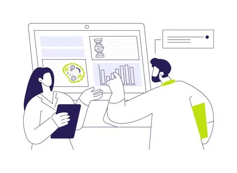 Scientific data collection abstract concept vector illustration. Stock Illustration