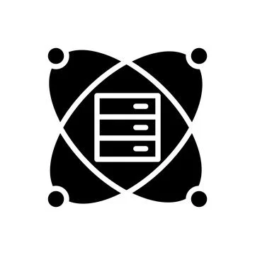 Scientific data mining black glyph icon Stockillustratie