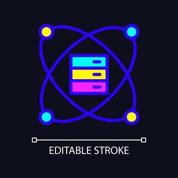 Scientific data mining RGB color pixel perfect icon for dark theme Stockillustratie