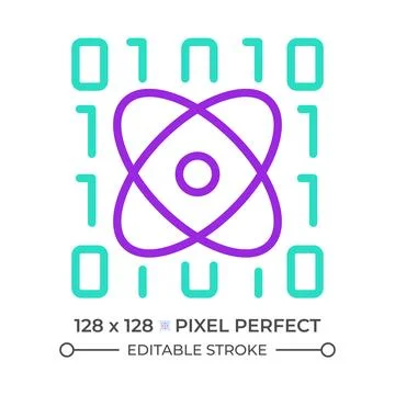 Scientific data mining two color line icon イラスト素材