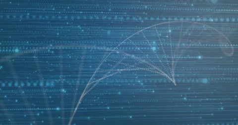 Scientific data processing animation with DNA strand and binary coding elements Stock Footage 304761382