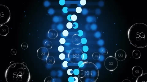 Scientific data processing animation with DNA strand and binary coding elements Stock Footage 305828979
