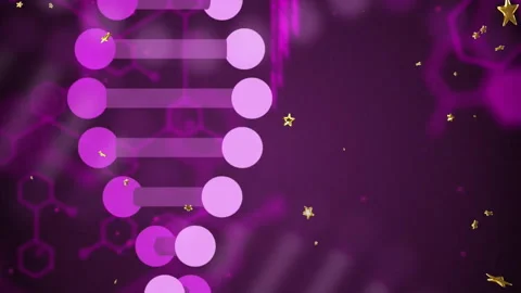 Scientific data processing animation with DNA strand and binary coding elements Stock Footage 313447622