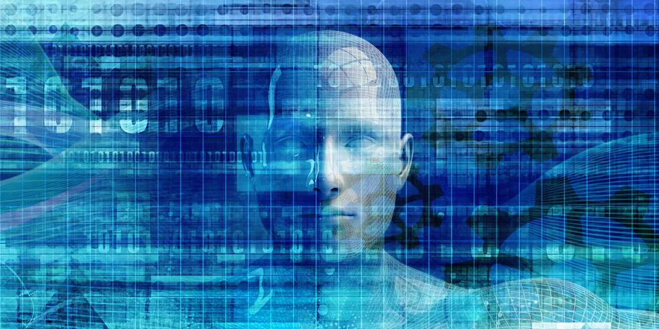 Scientific Discoveries Powered by Artificial Intelligence and Technology Stock Illustration