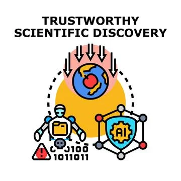 Scientific discovery process with artificial intelligence and global impact Stockillustratie