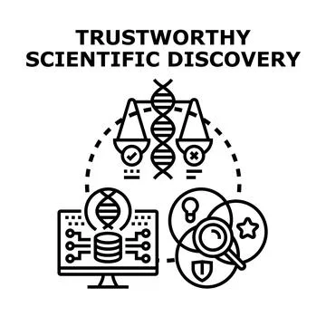 Scientific discovery process ensuring reliability and integrity Stock Illustration