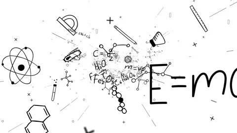 Scientific Doodles on White Background Stock Footage 222765746