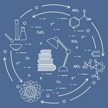 Scientific, education elements. Illustrazione stock