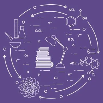 Scientific, education elements. Illustrazione stock