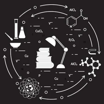 Scientific, education elements. 스톡 일러스트