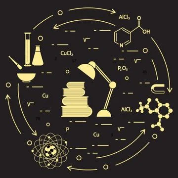 Scientific, education elements. Illustrazione stock