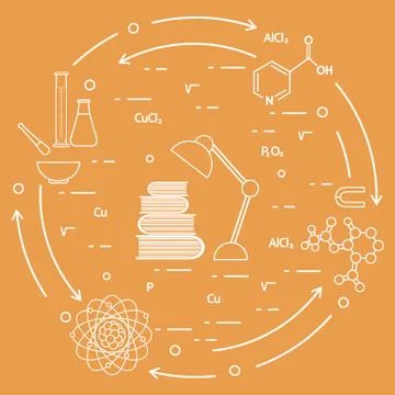 Scientific, education elements. イラスト素材