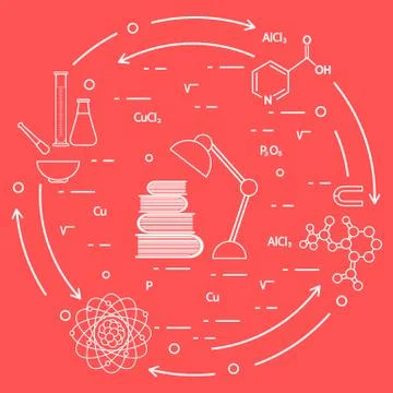 Scientific, education elements. Illustrazione stock