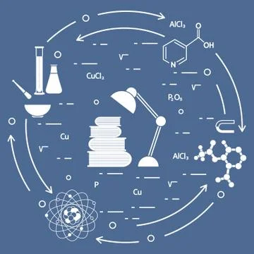 Scientific, education elements. Illustrazione stock