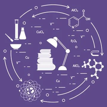 Scientific, education elements. イラスト素材