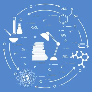 Scientific, education elements. Illustrazione stock