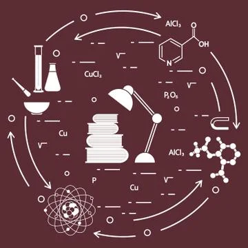 Scientific, education elements. 스톡 일러스트