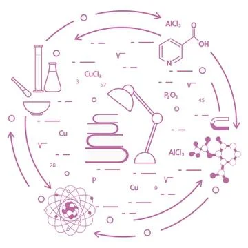 Scientific, education elements. 스톡 일러스트