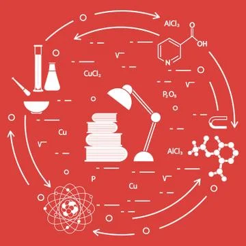 Scientific, education elements. 스톡 일러스트