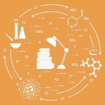 Scientific, education elements. 스톡 일러스트