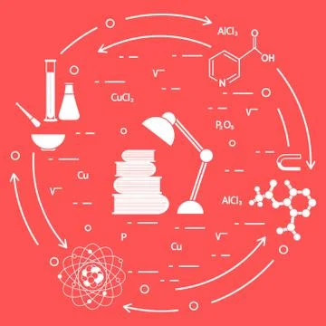 Scientific, education elements. 스톡 일러스트