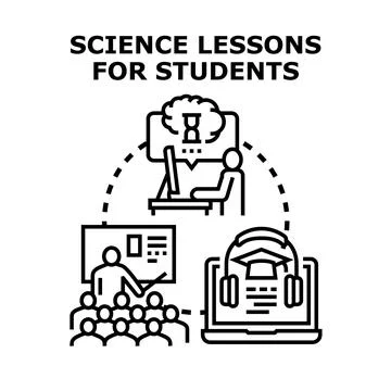 Scientific education methods for student knowledge acquisition Stock Illustration