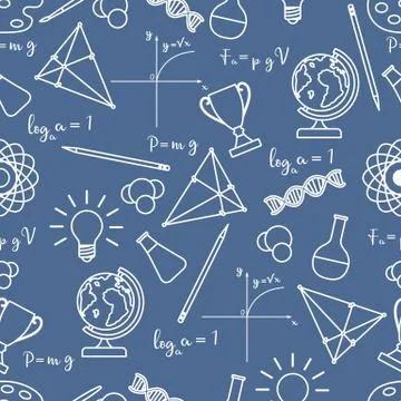 Scientific, educational vector seamless pattern. イラスト素材