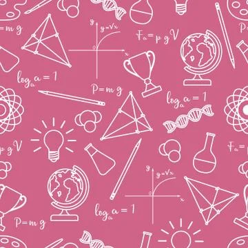 Scientific, educational vector seamless pattern. 库存插图
