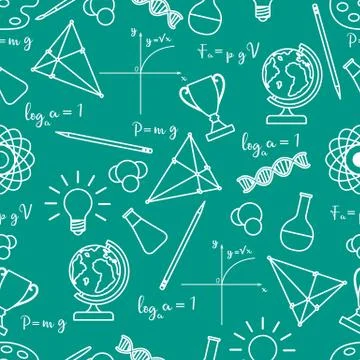Scientific, educational vector seamless pattern. 库存插图