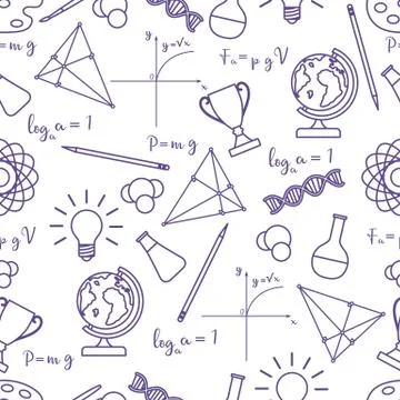 Scientific, educational vector seamless pattern. 库存插图