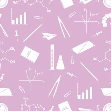 Scientific, educational vector seamless pattern. Stock Illustration