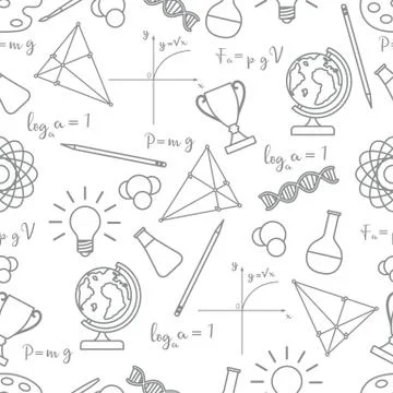 Scientific, educational vector seamless pattern. 库存插图