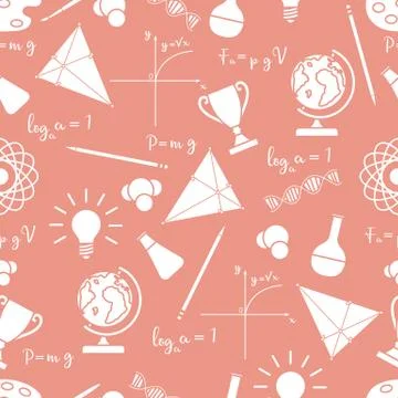 Scientific, educational vector seamless pattern. 库存插图