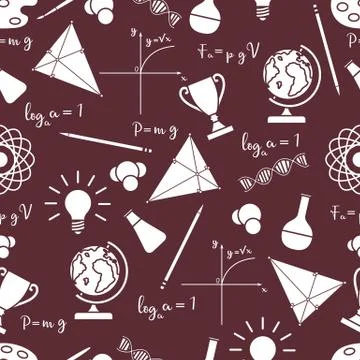 Scientific, educational vector seamless pattern. 库存插图