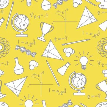 Scientific, educational vector seamless pattern. 库存插图