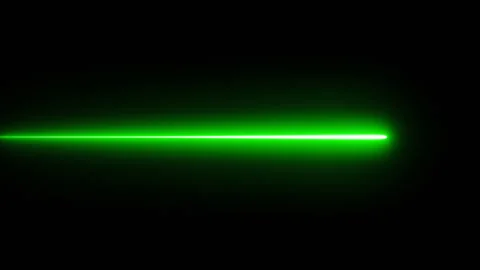 Scientific element black background. Bright green laser beams horizontal motion Stock Footage 259079881