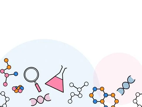 Scientific elements flat background Stock Illustration