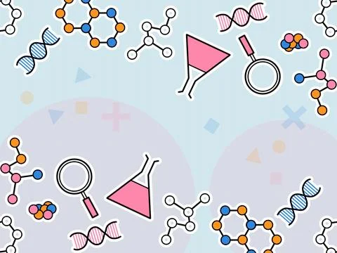 Scientific elements seamless pattern Stock Illustration